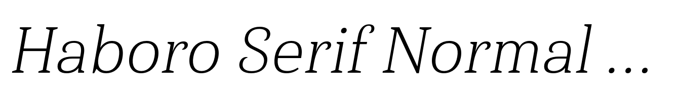 Haboro Serif Normal Light Italic